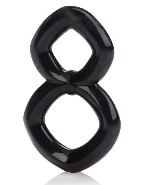 image of product,Crazy 8 Enhancer Double Cock Ring - Black - SEXYEONE 
