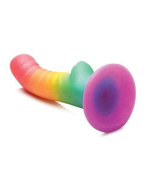 image of product,Curve Toys Simply Sweet 6.5" Rainbow Dildo - SEXYEONE