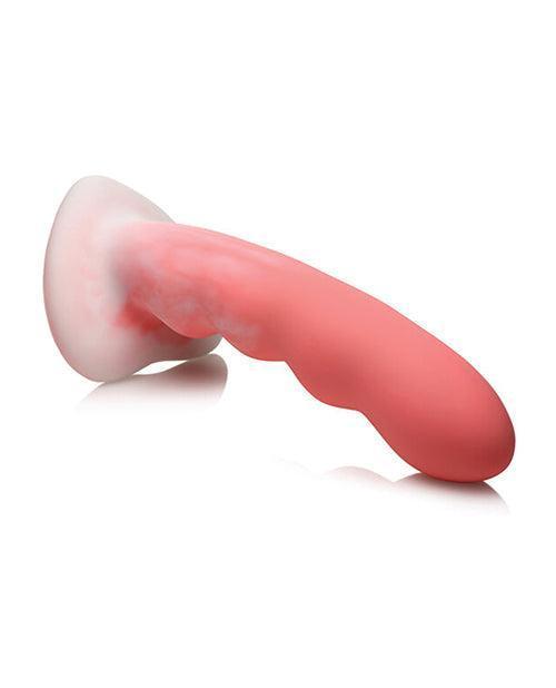 image of product,Curve Toys Simply Sweet 7" Wavy Silicone Dildo - Pink/white - SEXYEONE