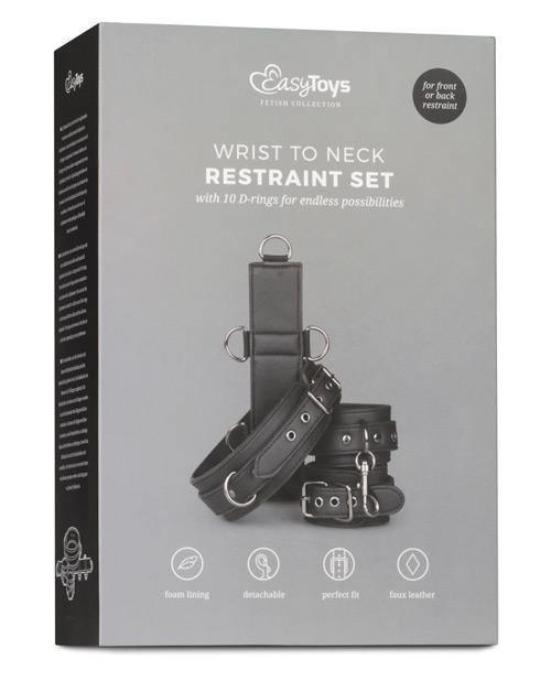 product image, Easy Toys Neck To Wrist Restraint Set - Black - SEXYEONE
