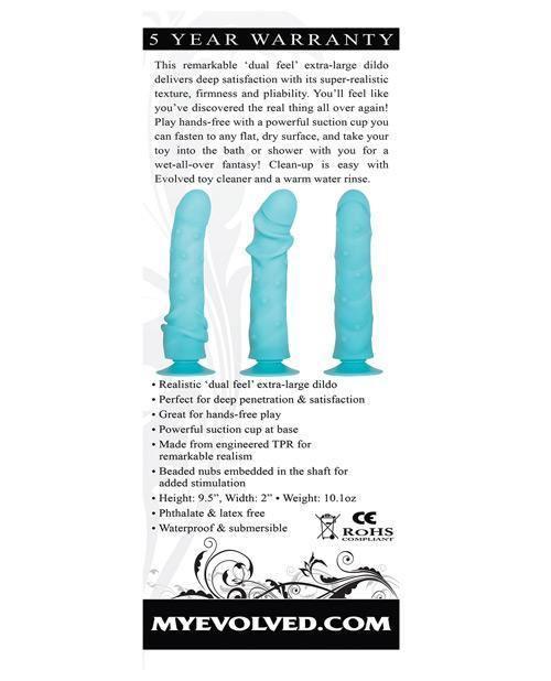 image of product,Evolved Love Large Dildo - Blue - SEXYEONE 