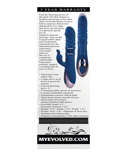 image of product,Evolved The Ringer Rechargeable Thrusting Rabbit - Blue - SEXYEONE
