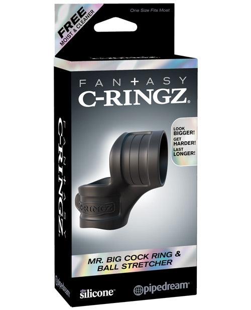 product image, Fantasy C-ringz Mr. Big Cock Ring & Ball Stretcher - Black - {{ SEXYEONE }}