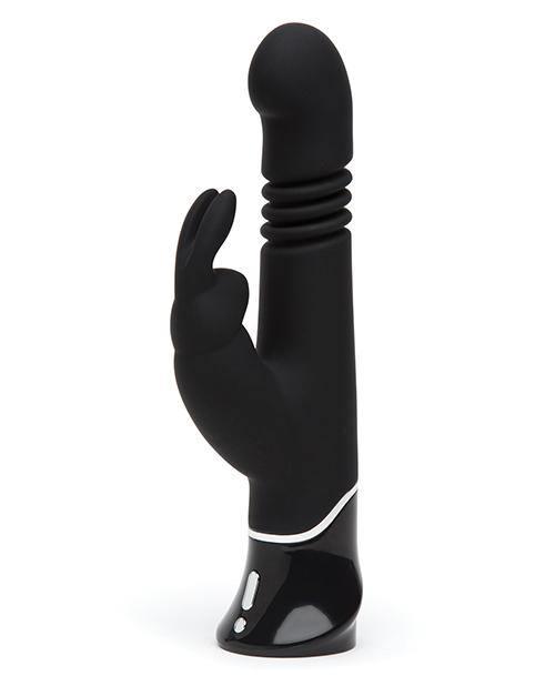 image of product,Fifty Shades Of Grey Greedy Girl Rechargeable Thrusting G Spot Rabbit Vibrator - Black - {{ SEXYEONE }}