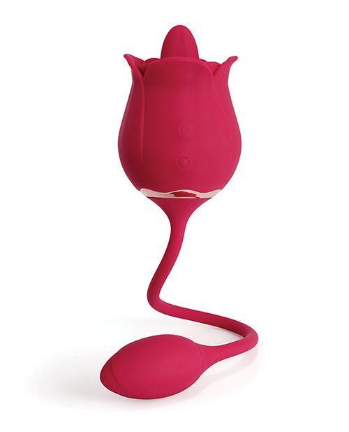 product image, Fiona Clit Licking Rose & Vibrating Egg - Red - SEXYEONE