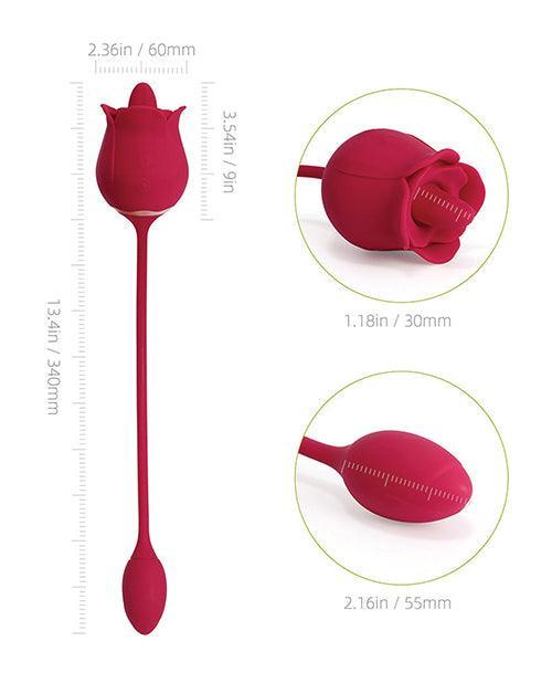 Fiona Clit Licking Rose & Vibrating Egg - Red - SEXYEONE