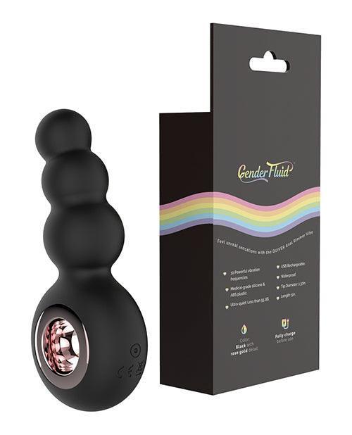 image of product,Gender Fluid Quiver Anal Ring Bead Vibe - Black - SEXYEONE
