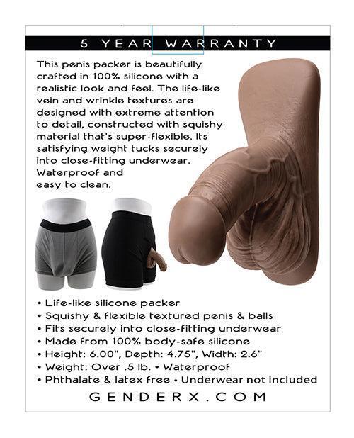 image of product,Gender X 4" Silicone Packer - Dark - SEXYEONE