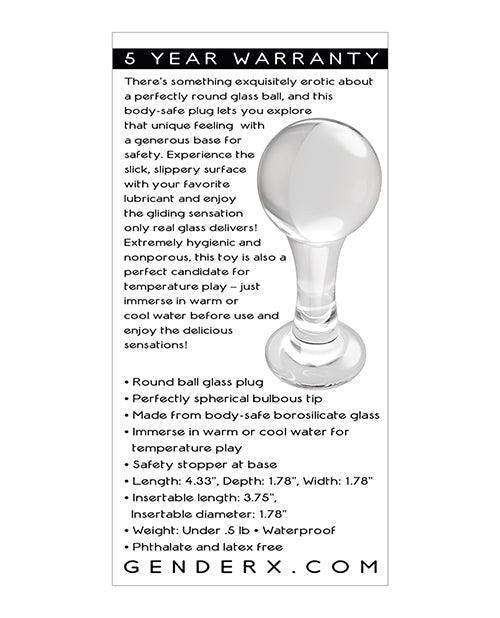 product image,Gender X The Baller Glass Plug - Clear - SEXYEONE