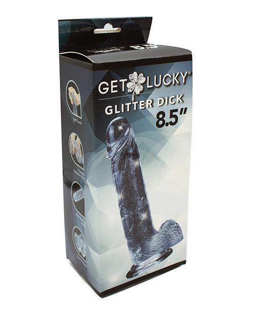 product image, Get Lucky 8.5" Real Skin Glitter Dick - Clear - {{ SEXYEONE }}