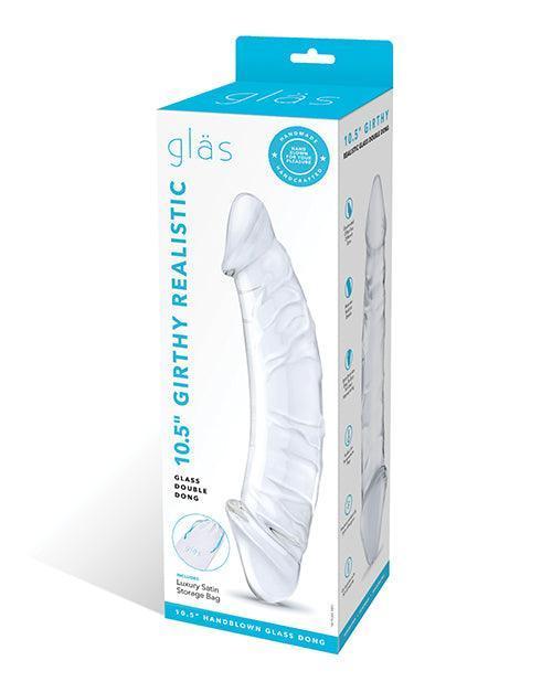 product image, Glas 10.5" Realistic Girthy Glass Double Dong - Clear - SEXYEONE