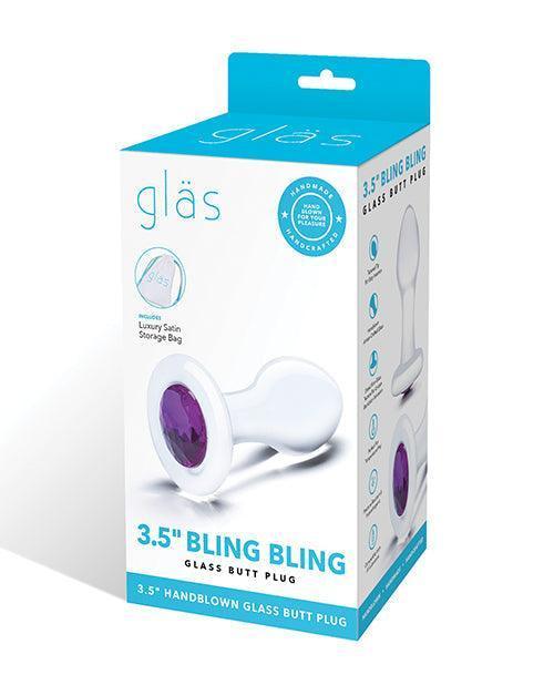 product image, Glas 3.5" Bling Bling Glass Butt Plug - Clear - SEXYEONE