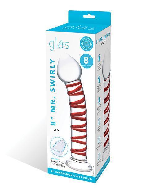 product image, Glas 8" Mr. Swirly Glass Dildo - Red - SEXYEONE