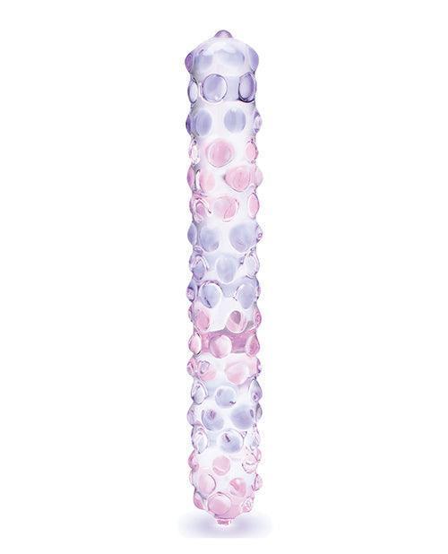 image of product,Glas 9" Purple Rose Nubby Glass Dildo - Purple-pink - SEXYEONE
