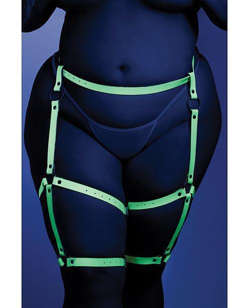 image of product,Glow Buckle Up Glow In The Dark Leg Harness Light Blue O-s - SEXYEONE
