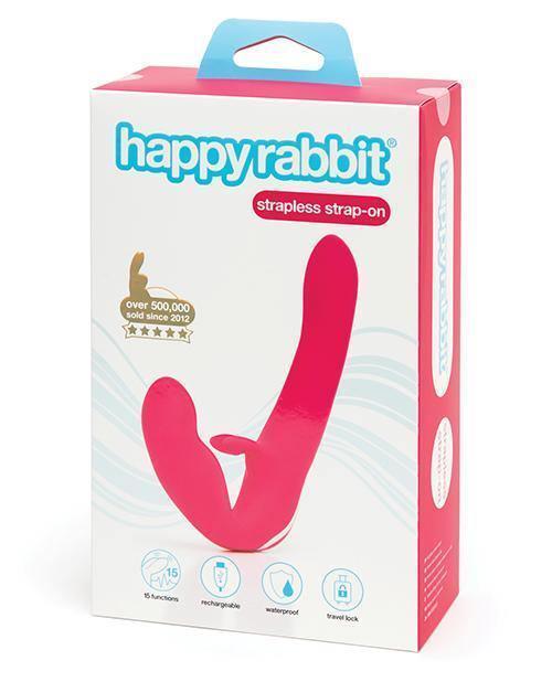 product image, Happy Rabbit Strapless Strap On Rabbit Vibe - Pink - SEXYEONE