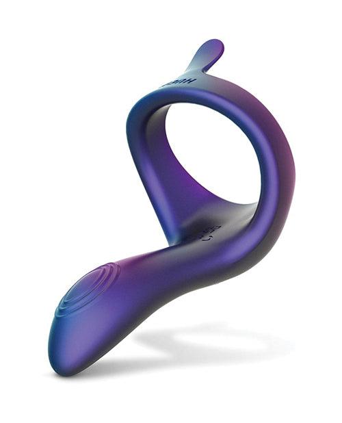 product image, Hueman Eclipse Cock Ring w/Vibrating Perineum - Purple - SEXYEONE
