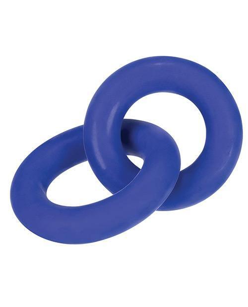 product image, Hunky Junk Duo Linked Cock & Ball Rings - Cobalt - SEXYEONE