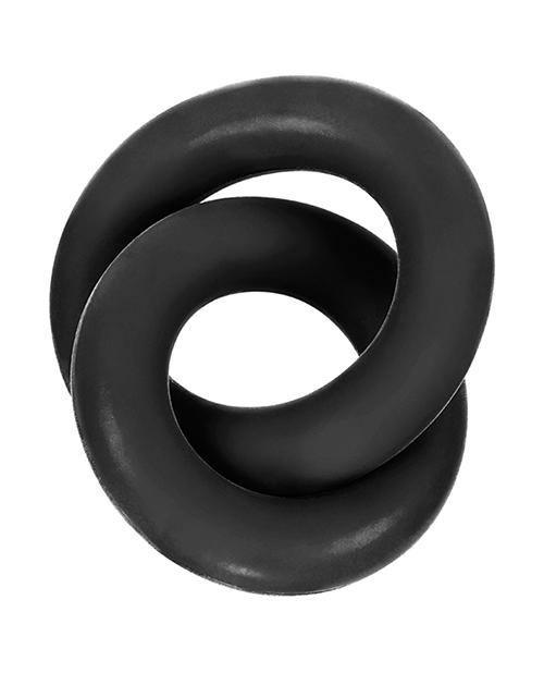 product image, Hunky Junk Duo Linked Cock & Ball Rings - Tar - SEXYEONE 