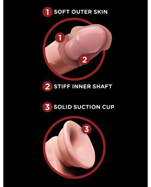 image of product,King Cock Plus Triple Density Cock W/swinging Balls - Ivory - SEXYEONE