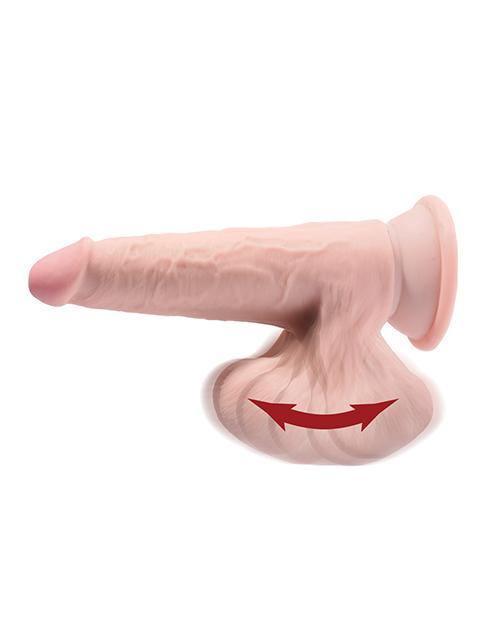 image of product,King Cock Plus Triple Density Cock W/swinging Balls - Ivory - SEXYEONE