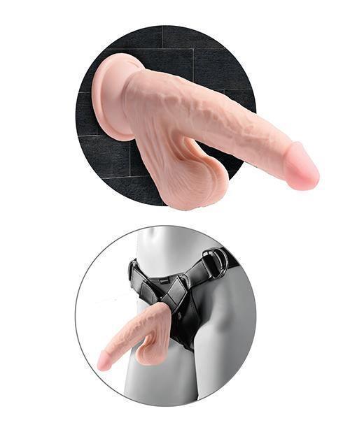 image of product,King Cock Plus Triple Density Cock W/swinging Balls - Ivory - SEXYEONE
