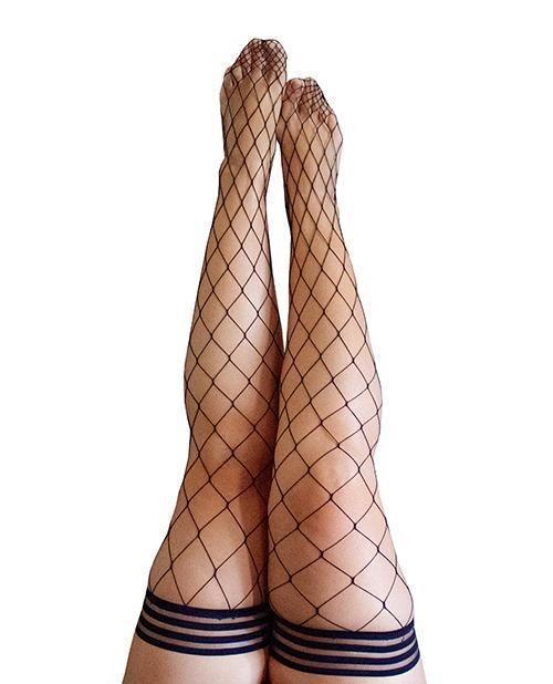 product image, Kix'ies Michelle Large Fishnet Thigh High Black D - SEXYEONE