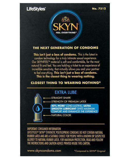 image of product,Lifestyles Skyn Extra Lubricated Condoms - Box Of 12 - SEXYEONE