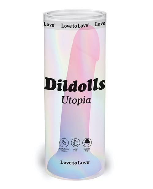 product image, Love To Love Curved Suction Cup Dildolls Utopia - Asst Colors - SEXYEONE
