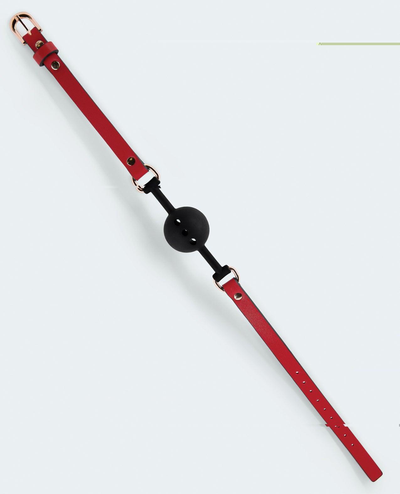 product image, Lust Pu Leather Ball Gag - Red/black - SEXYEONE
