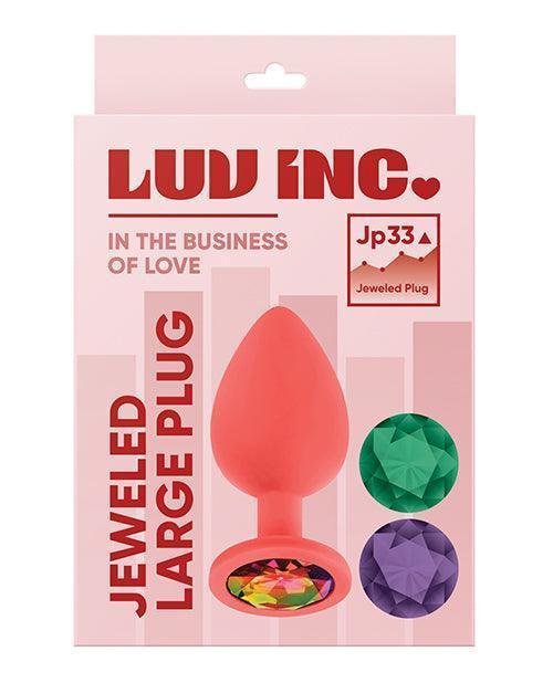 image of product,Luv Inc. Jeweled Silicone Butt Plug W/three Stones - SEXYEONE