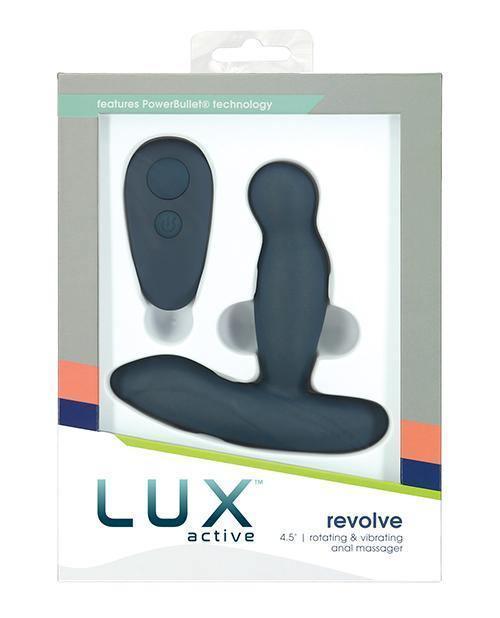 product image, Lux Active Revolve 4.5" Rotating & Vibrating Anal Massager - Dark Blue - SEXYEONE