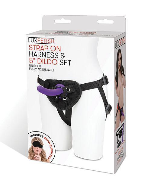 product image, Lux Fetish 5" Dildo W/strap On Harness Set - SEXYEONE