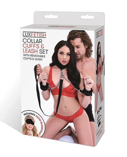 Lux Fetish Collar Cuffs & Leash Set - Removable - SEXYEONE 
