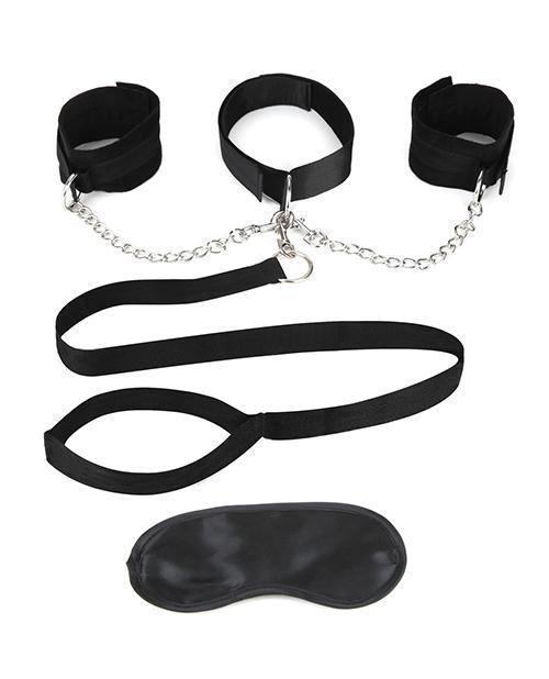 image of product,Lux Fetish Collar Cuffs & Leash Set - Removable - SEXYEONE