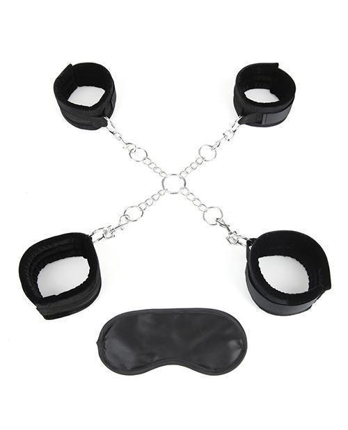 image of product,Lux Fetish Deluxe Chain Hogtie W-4 Universal Soft Restraint Cuffs - SEXYEONE