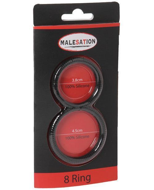 product image, Malesation Figure 8 Cock Ring - Black - SEXYEONE