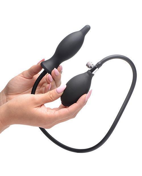 image of product,Master Series Dark Inflator Inflatable Silicone Anal Plug - Black - SEXYEONE