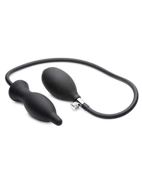 image of product,Master Series Dark Inflator Inflatable Silicone Anal Plug - Black - SEXYEONE