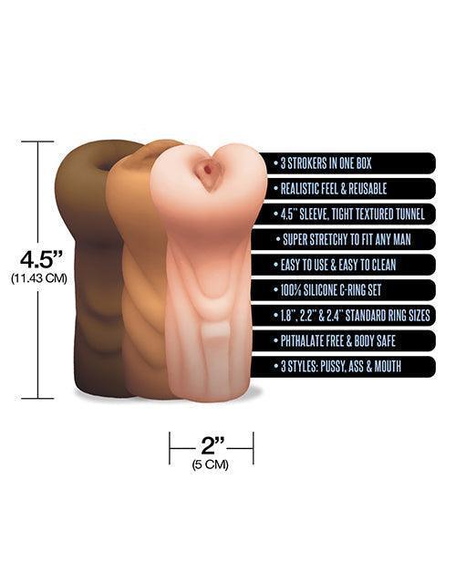 product image,Mstr B8 Stroker Set W-c-rings - Assorted Pack Of 3 - SEXYEONE