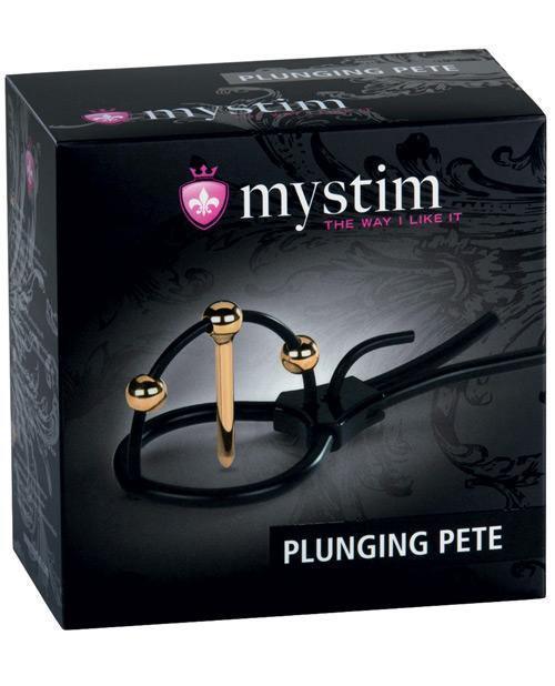 product image, Mystim Plunging Pete W-corona Strap & Urethral Sound - Black-gold - SEXYEONE