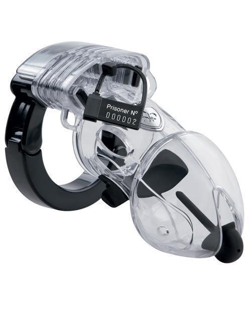 image of product,Mystim Pubic Enemy #2 Cock Cage - Clear - SEXYEONE