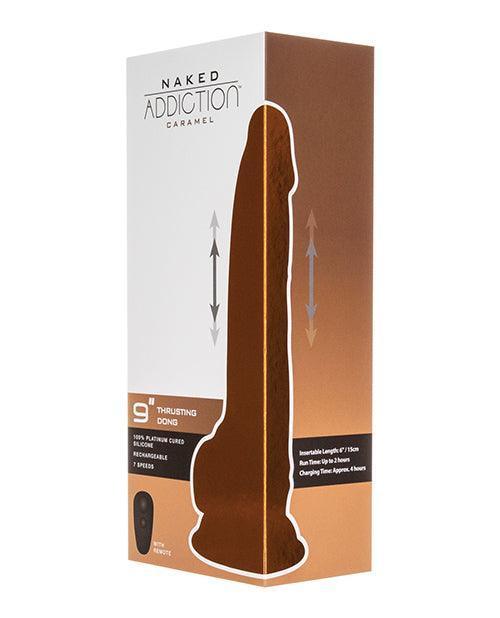 product image, Naked Addiction 9" Thrusting Dong W-remote - Caramel - {{ SEXYEONE }}