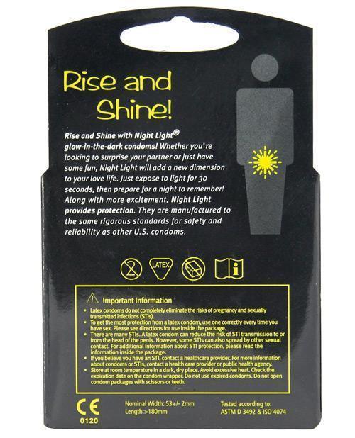 image of product,Night Light Glow In The Dark Condom - Box Of 3 - SEXYEONE