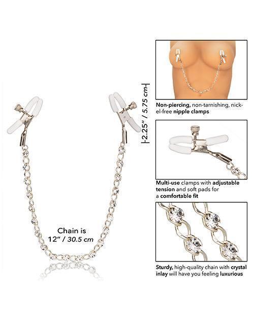 product image,Nipple Play Crystal Nipple Clamps - Clear - SEXYEONE