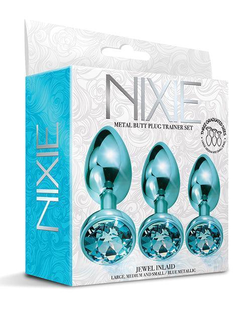 product image, Nixie Metal Butt Plug Trainer Set W/inlaid Jewel - SEXYEONE
