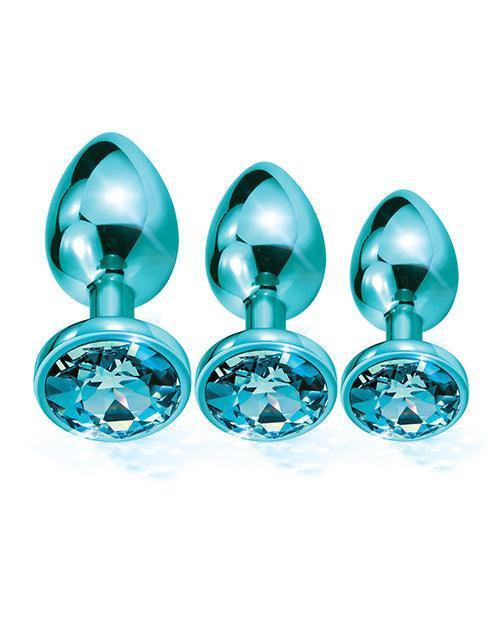 image of product,Nixie Metal Butt Plug Trainer Set W/inlaid Jewel - SEXYEONE
