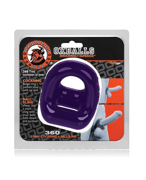 image of product,Oxballs 360 Cock Ring & Ballsling - Eggplant - SEXYEONE