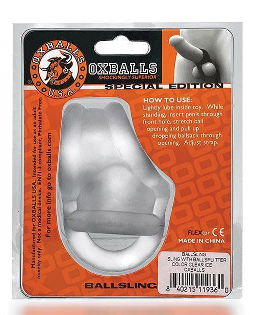 image of product,Oxballs Ballsling Ball Split Sling - Clear Ice - SEXYEONE