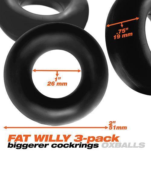 image of product,Oxballs Fat Willy 3 Pack Jumbo Cock Rings - SEXYEONE